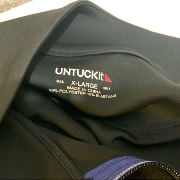 NWOT Untuckit Quarter Zip  Sweatshirt Black blue  Size XL - Picture 6 of 7